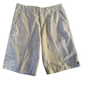 Rip Curl Mens Plaid Walk Shorts Tan Grey Size 34 Casual Surf Summer Grid Print